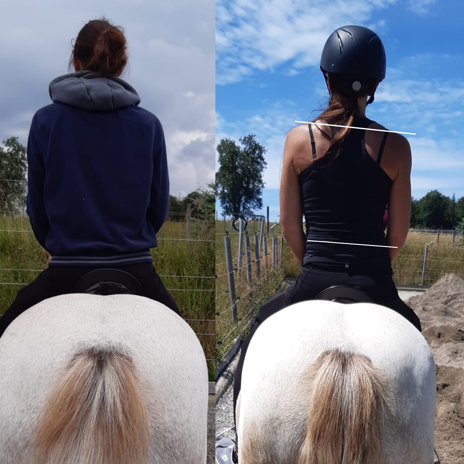 Rechts vor, links nach der Behandlung.